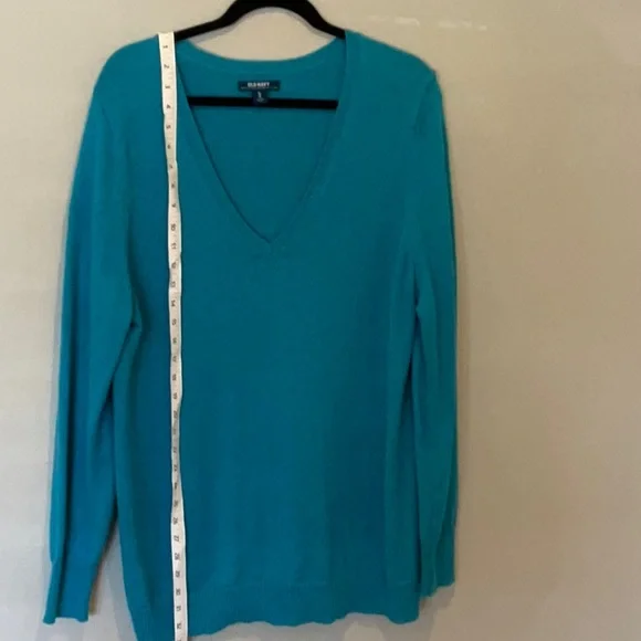 Old Navy Blue  & Lavender V-Neck Sweater Lightweight Knit, xl - Picture 4 of 15